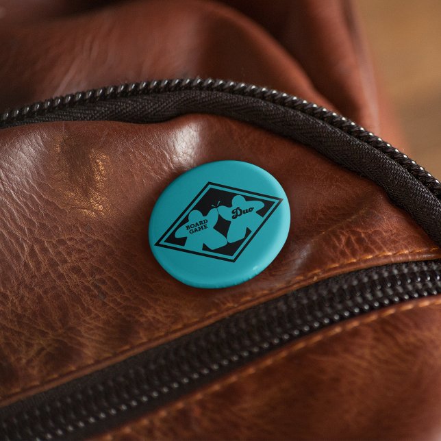 Macaron Rond 5 Cm Jeu de société Duo Black Frame Pin (Créateur téléchargé)