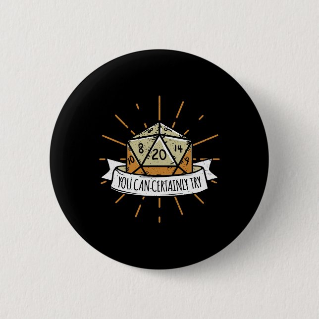 Macaron Rond 5 Cm Jeu de société nerd Dungeon que vous pouvez certai (Devant)