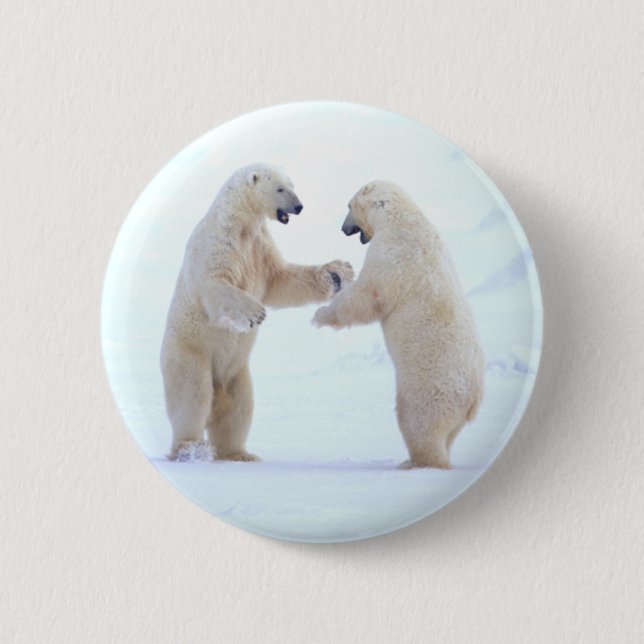 Macaron Rond 5 Cm Jeu d'ours blanc (Devant)