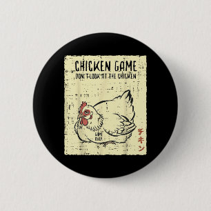 Macaron Rond 5 Cm Jeu du poulet Ne regardez pas Game Over Citation d