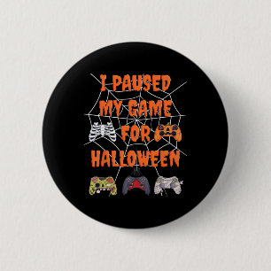 Macaron Rond 5 Cm Jeu J'Ai Suspendu Mon Jeu Pour Halloween Fun Gamer