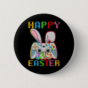 Macaron Rond 5 Cm Jeu Vidéo Bunny Rabbit Joyeux Jeu de Pâques Garçon