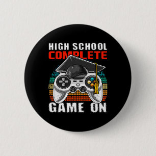 Macaron Rond 5 Cm Jeu Vidéo Complet de l'école Cadeau Graduation Sen