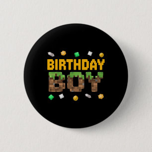 Macaron Rond 5 Cm Jeu vidéo drôle d'anniversaire garçon Pixel Numéro