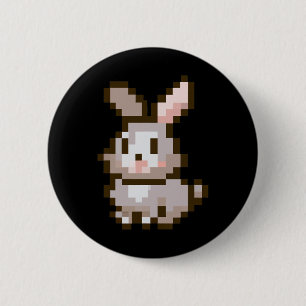 Macaron Rond 5 Cm Jeu Vidéo Pâques Pixelé Game Vidéo Pâques Bunny Ga