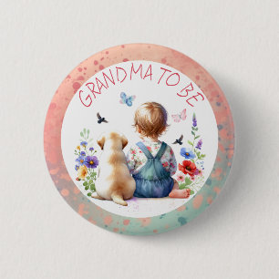 Macaron Rond 5 Cm Jeune fille et Baby shower de marionnettes grand-m