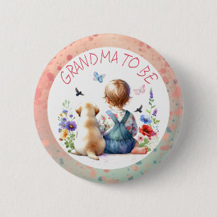 Macaron Rond 5 Cm Jeune fille et Baby shower de marionnettes grand-m