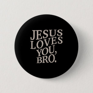 Macaron Rond 5 Cm Jeune Jésus vous aime Bro Amusant Christian Garçon
