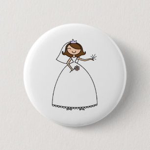 Macaron Rond 5 Cm Jeune mariée de Blingy épousant le Pin de
