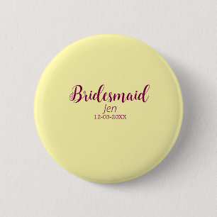 Macaron Rond 5 Cm Jeune mariée demoiselle d'honneur nom date élégant