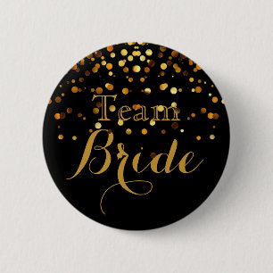 Macaron Rond 5 Cm Jeune mariée noire d'équipe de mariage d'alumini