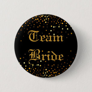 Macaron Rond 5 Cm Jeune mariée noire d'équipe de mariage d'alumini