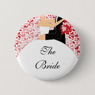 Macaron Rond 5 Cm Jeune mariée nuptiale de partie à être bouton/P