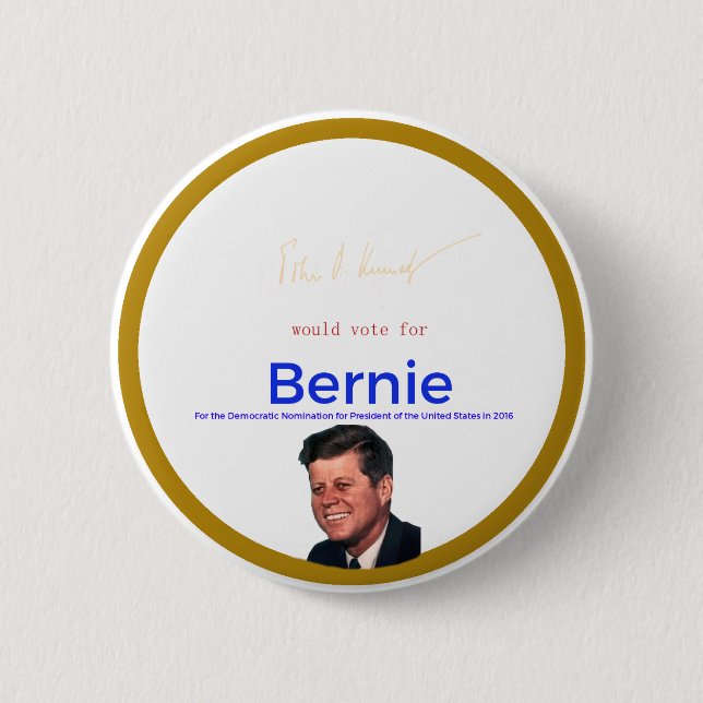 Macaron Rond 5 Cm JFK pour des ponceuses de Bernie (Devant)