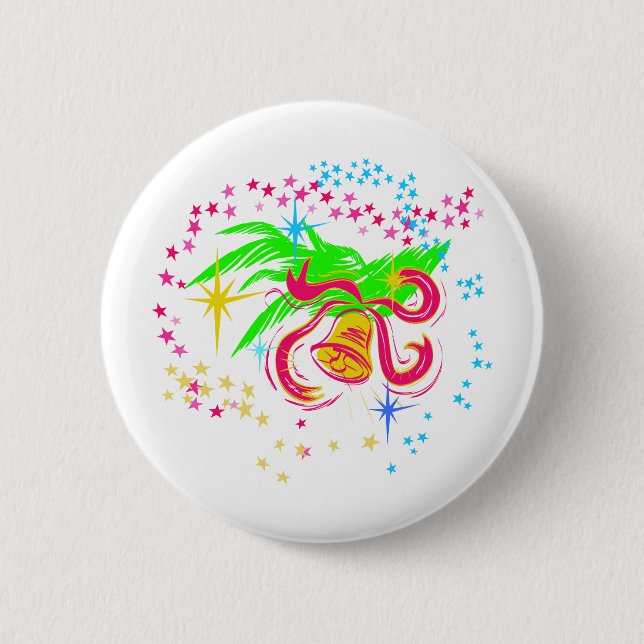 Macaron Rond 5 Cm Jingle Bells (Devant)