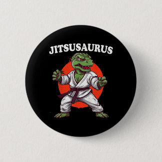 Macaron Rond 5 Cm Jitsusaurus Drôle Jiu Jitsu Trex MMA Brésilien