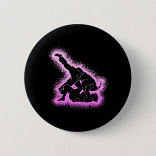 Macaron Rond 5 Cm Jiu-Jitsu Brésilien Femmes Filles Jiujitsu BJJ