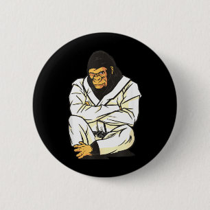 Macaron Rond 5 Cm Jiu Jitsu Brésilien Judo Gorille