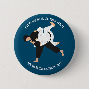 Macaron Rond 5 Cm Jiu Jitsu Judo Martial Arts Studio