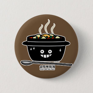 Macaron Rond 5 Cm Jjigae doux épicés coréens de Sundubu de soupe à