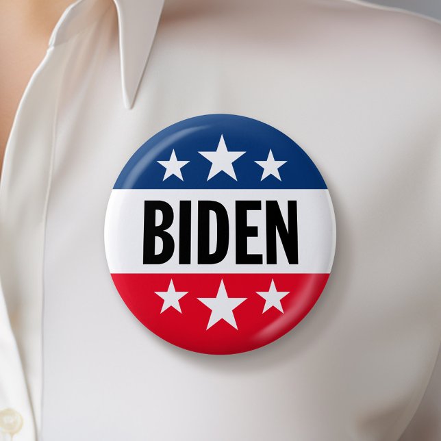 Macaron Rond 5 Cm Joe Biden 2024 - Des Étoiles Simples Peuvent Chang (Biden Harris 2024 Button - Great Campaign and Rally button for the Next Election)