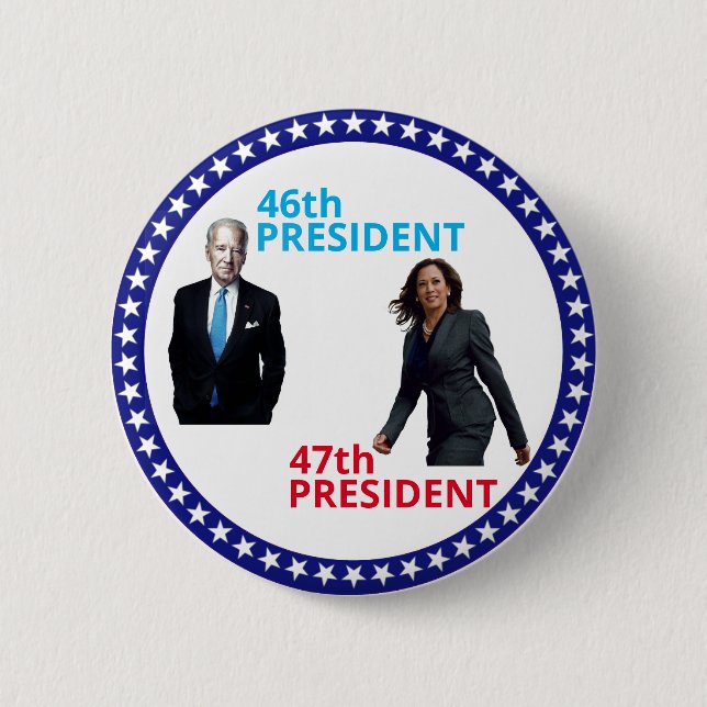 Macaron Rond 5 Cm Joe Biden 46e Président (Devant)