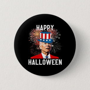 Macaron Rond 5 Cm Joe Biden Bonne Halloween Pour Amusants Juillet