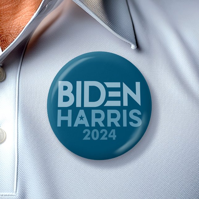 Macaron Rond 5 Cm Joe Biden Kamala Harris 2024 bleu blanc (Biden Harris 2024 Button - Great Campaign and Rally button for the Next Election)