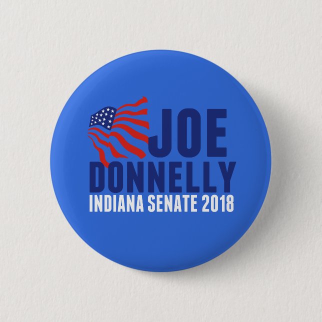 Macaron Rond 5 Cm Joe Donnelly pour le Sénat indien 2018 (Devant)