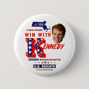 Macaron Rond 5 Cm Joe Kennedy pour le Massachusetts du Sénat améri
