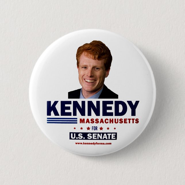 Macaron Rond 5 Cm Joe Kennedy pour le Sénat américain 2020 (Devant)