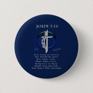 Macaron Rond 5 Cm John 3:16 Boutons