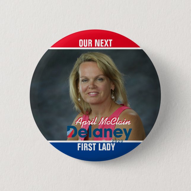 Macaron Rond 5 Cm John Delaney 2020 : April Delaney pour la Première (Devant)