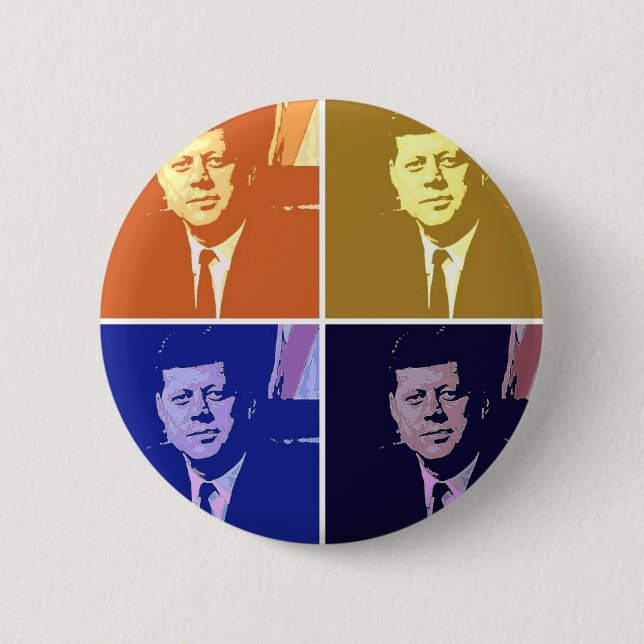 Macaron Rond 5 Cm John F Kennedy (Devant)