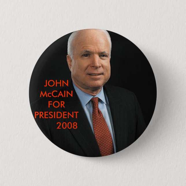 Macaron Rond 5 Cm John McCain (Devant)