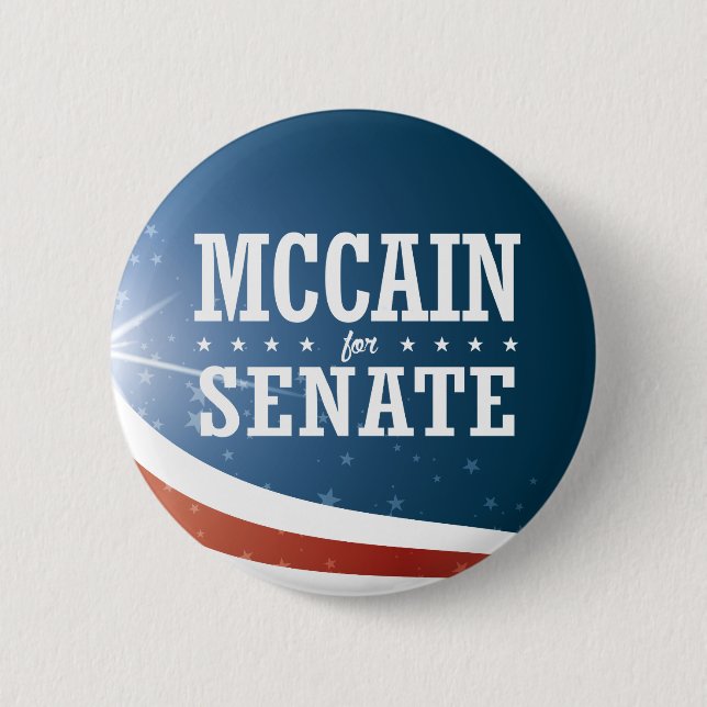 Macaron Rond 5 Cm John McCain 2016 (Devant)