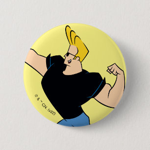 Macaron Rond 5 Cm Johnny Bravo Flexing