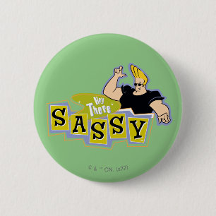 Macaron Rond 5 Cm Johnny Bravo - Hey There Sassy