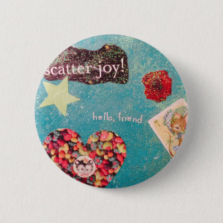 Macaron Rond 5 Cm Joie de dispersion ! Pin de parties scintillantes