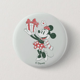 Macaron Rond 5 Cm Joie de Noël Minnie Noel