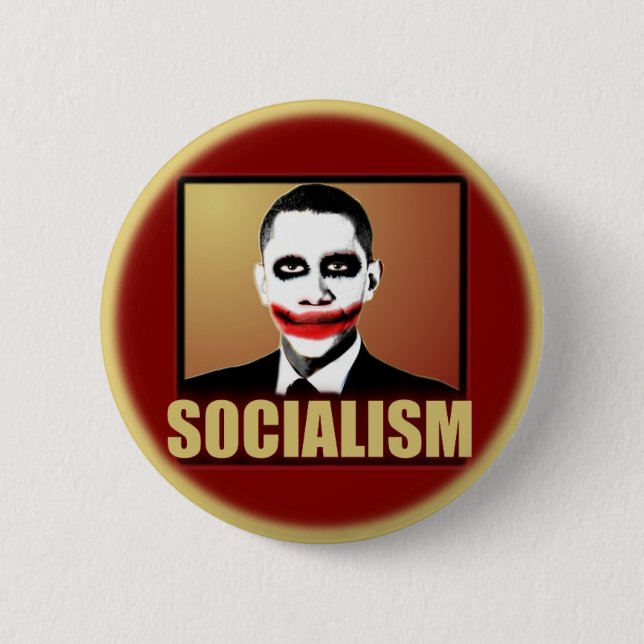 Macaron Rond 5 Cm Joker d'Obama - socialisme (Devant)