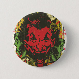 Macaron Rond 5 Cm Joker Retro Comic Book Montage