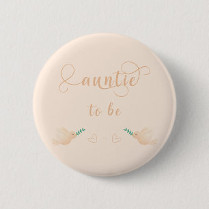 Macaron Rond 5 Cm Joli bébé colombe bouton de baby shower pour futur