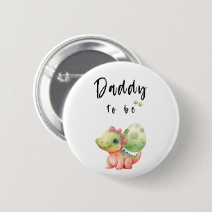 Macaron Rond 5 Cm Joli bouton bébé dinosaure aquarelle futur papa