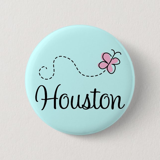 Macaron Rond 5 Cm Joli bouton de Houston le Texas (Devant)