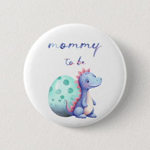 Macaron Rond 5 Cm Joli Bouton Futur Maman Dinosaure Aquarelle