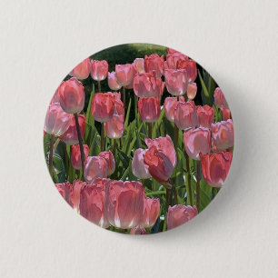 Macaron Rond 5 Cm Joli broche tulipe rose