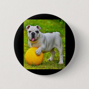 Macaron Rond 5 Cm Joli cadeau de Bulldog Basketball Bulldog Lover an