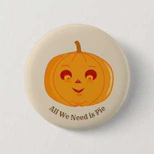 Macaron Rond 5 Cm Joli citrouille d'Halloween