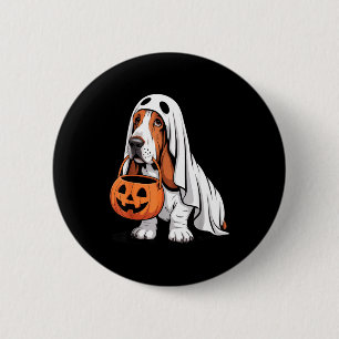 Macaron Rond 5 Cm Joli costume de fantôme de chien basset avec citro